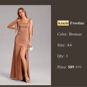 Azazie Frostine Women's Bronzer Dress